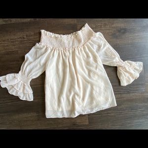 Vici Light Pink Off The Shoulder Blouse